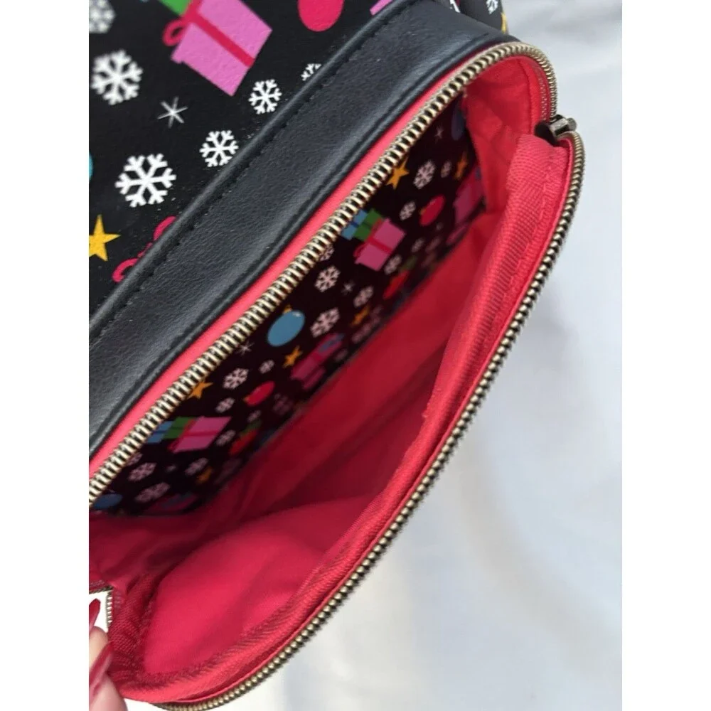 Loungefly Dr. Seuss Grinch Mini Backpack Holiday Christmas Zip Black/Multicolor